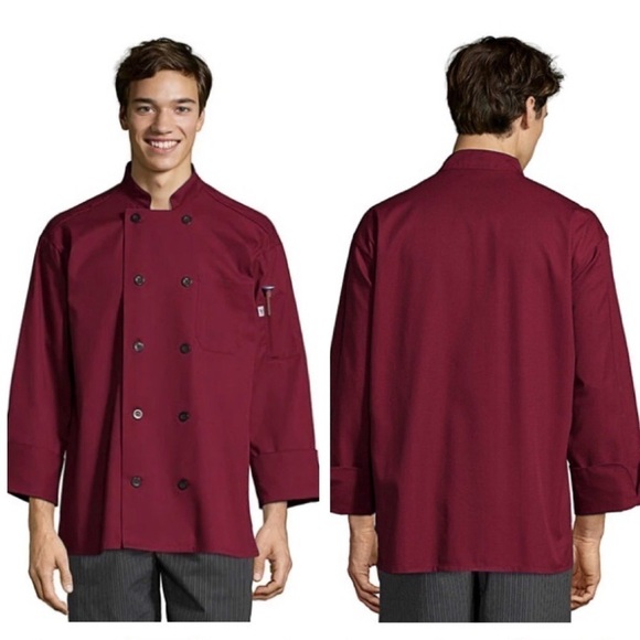Uncommon Threads Havana Chef Coat in Burgundy - Picture 1 of 4